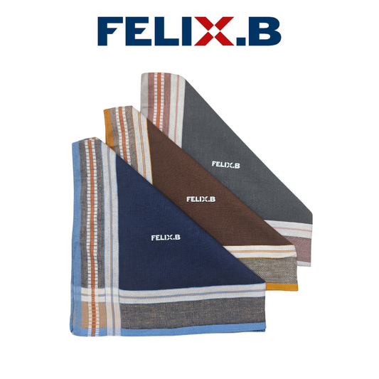 Felix.B Superior Cotton Luxury Handkerchiefs 3in1